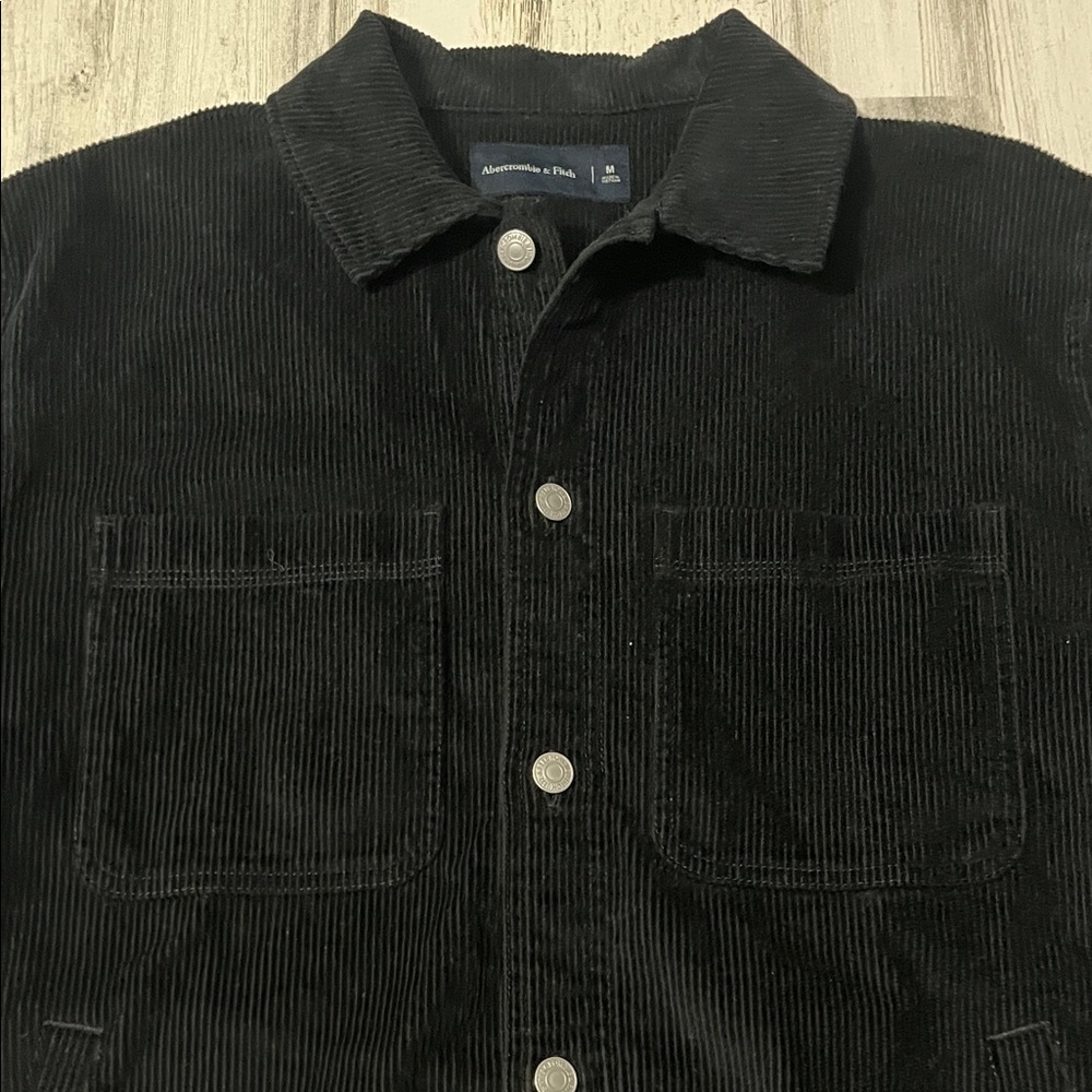 Abercrombie & Fitch Black Corduroy Shirt Jacket Size Medium - Picture 6 of 12